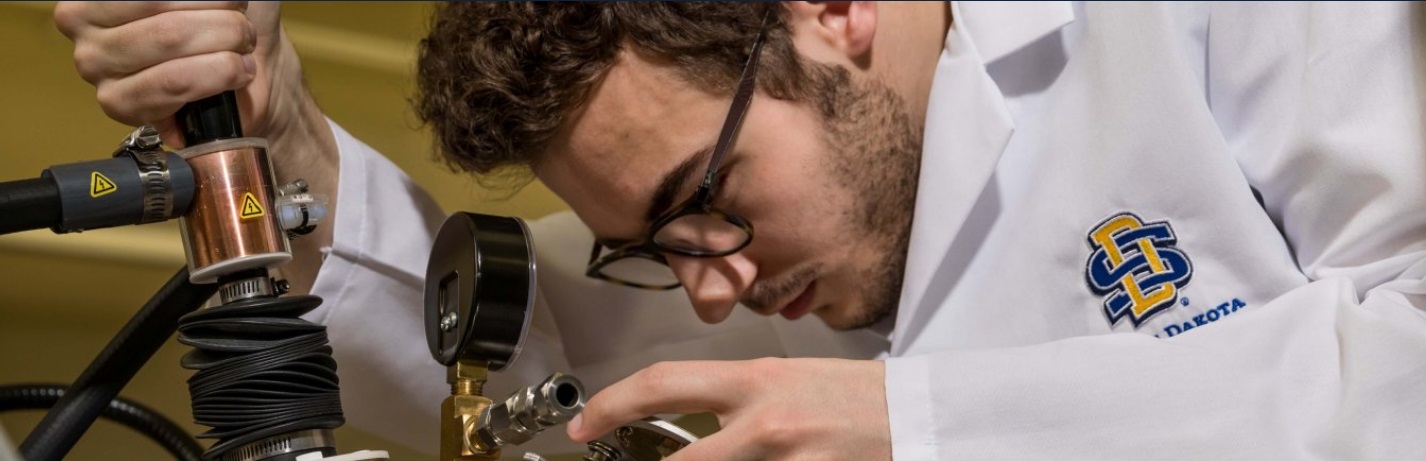 Student working in a lab.